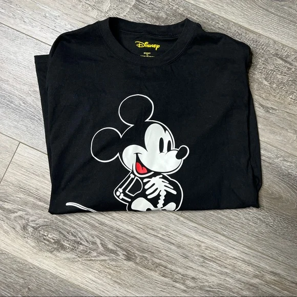Disney Boys Black Mickey Mouse Halloween Long Sleeve T-Shirt Skeleton Sh… - Picture 8 of 8